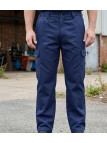 Pantalon de travail pour homme WORKER K569 bleu en tissu moleskine avec poches et braguette zippée