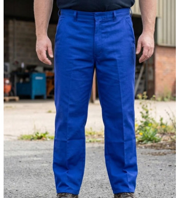 Pantalon de travail homme SEDETEX B1710 bleu Bugatti avec poche mètre et braguette à boutons