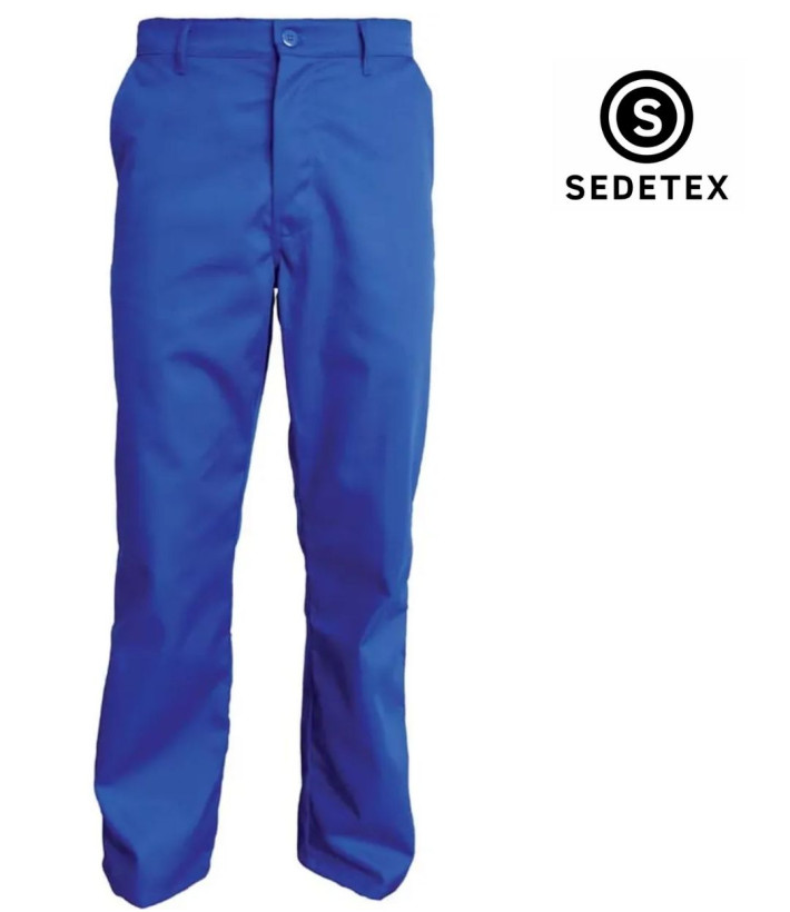 SEDETEX B1717 — Pantalon de travail bleu 100 % pur coton
