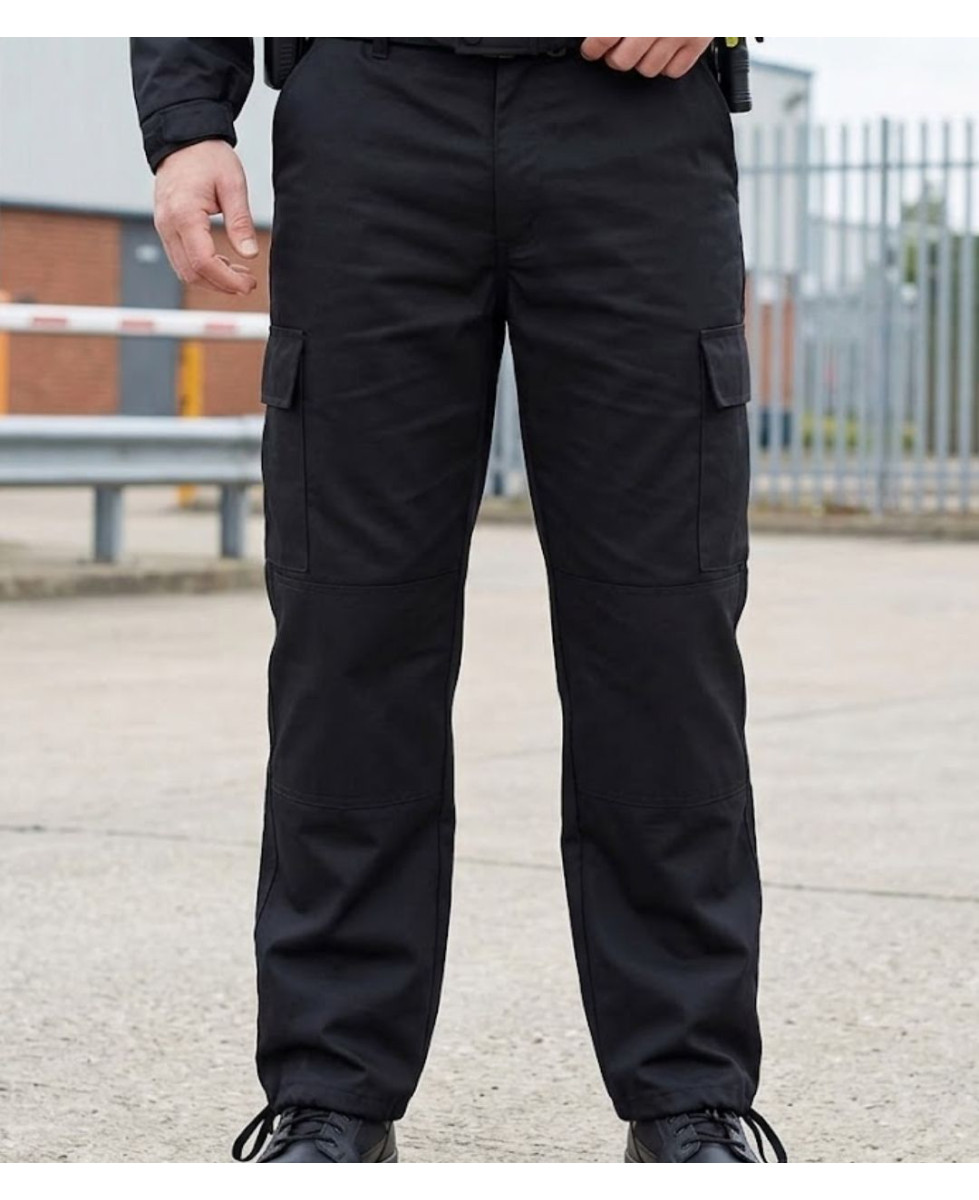 Pantalon treillis cargo homme LEDERTYS LY0411 noir avec poches à soufflet et renforts genoux