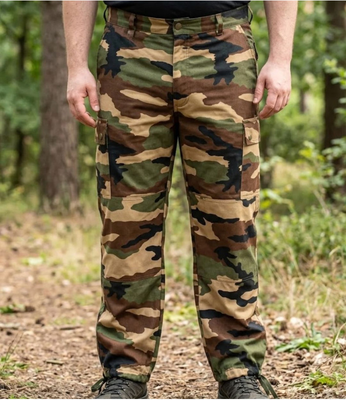 Pantalon treillis homme LEDERTYS LY0409 motif camouflage Centre-Europe avec poches à soufflet et renforts genoux