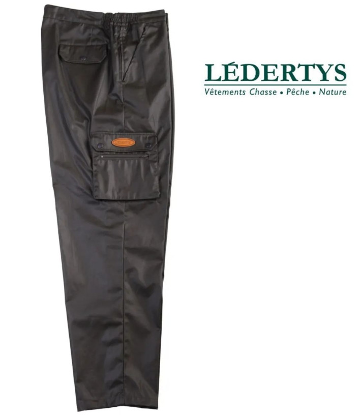 LEDERTYS LY0405 — Pantalon chasse vert enduit Impercoat