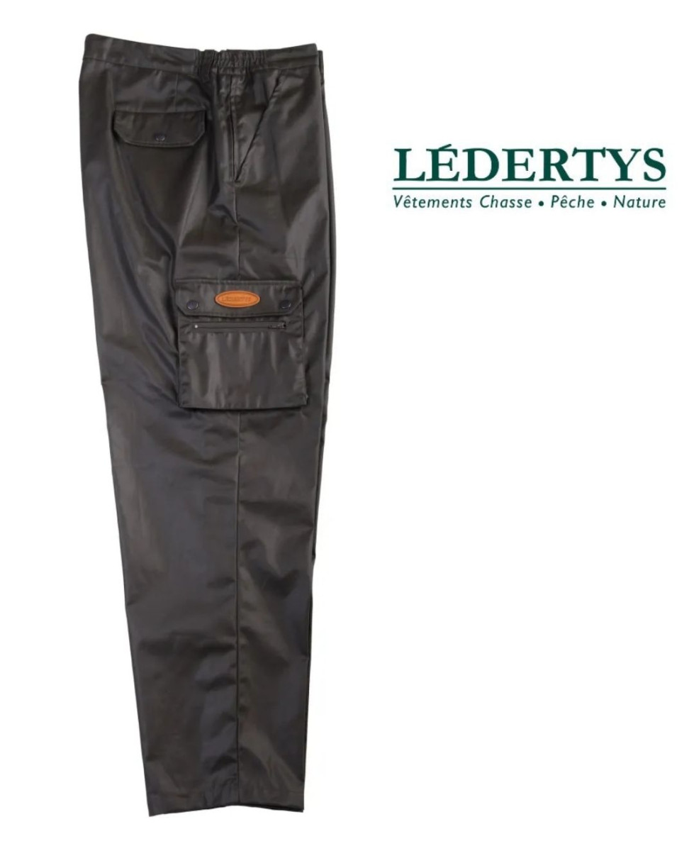 LEDERTYS LY0405 — Pantalon chasse vert enduit Impercoat