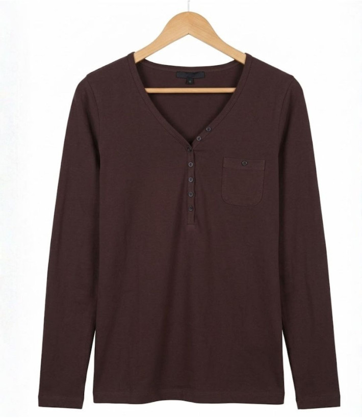 Mayflower NATALI2 — T-shirt col V femme en pur coton doux
