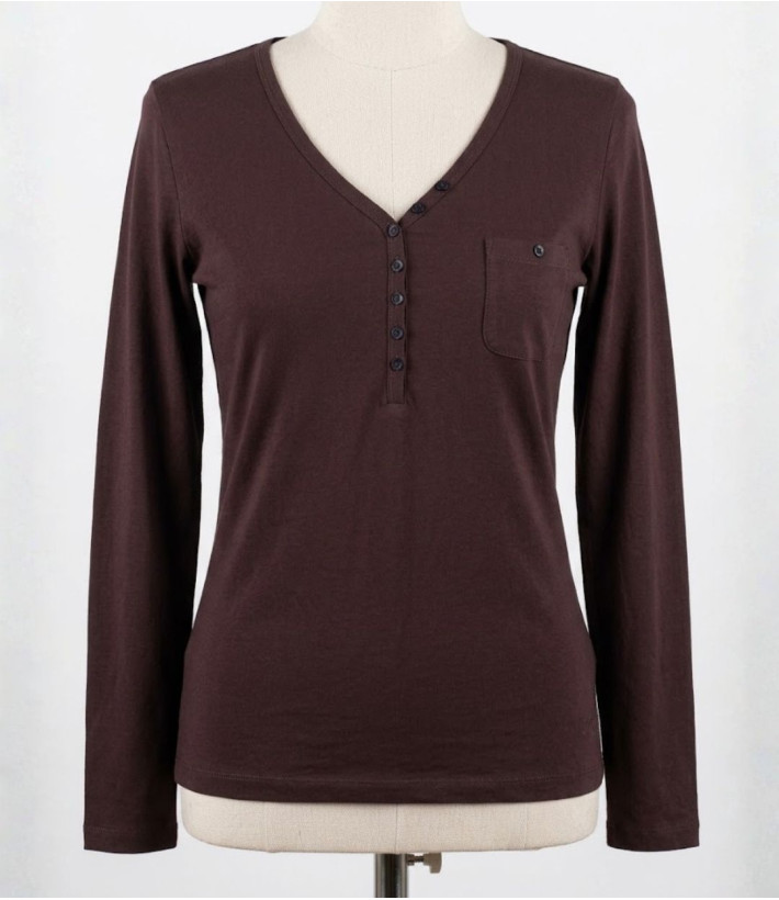 Mayflower NATALI2 — T-shirt col V femme en pur coton doux