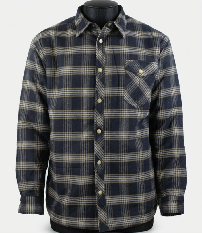 Surchemise chaude CHALLENGER BRUNO5 marron à carreaux. Doublure moutonnée et coupe confort. Profitez du déstockage de marque sur