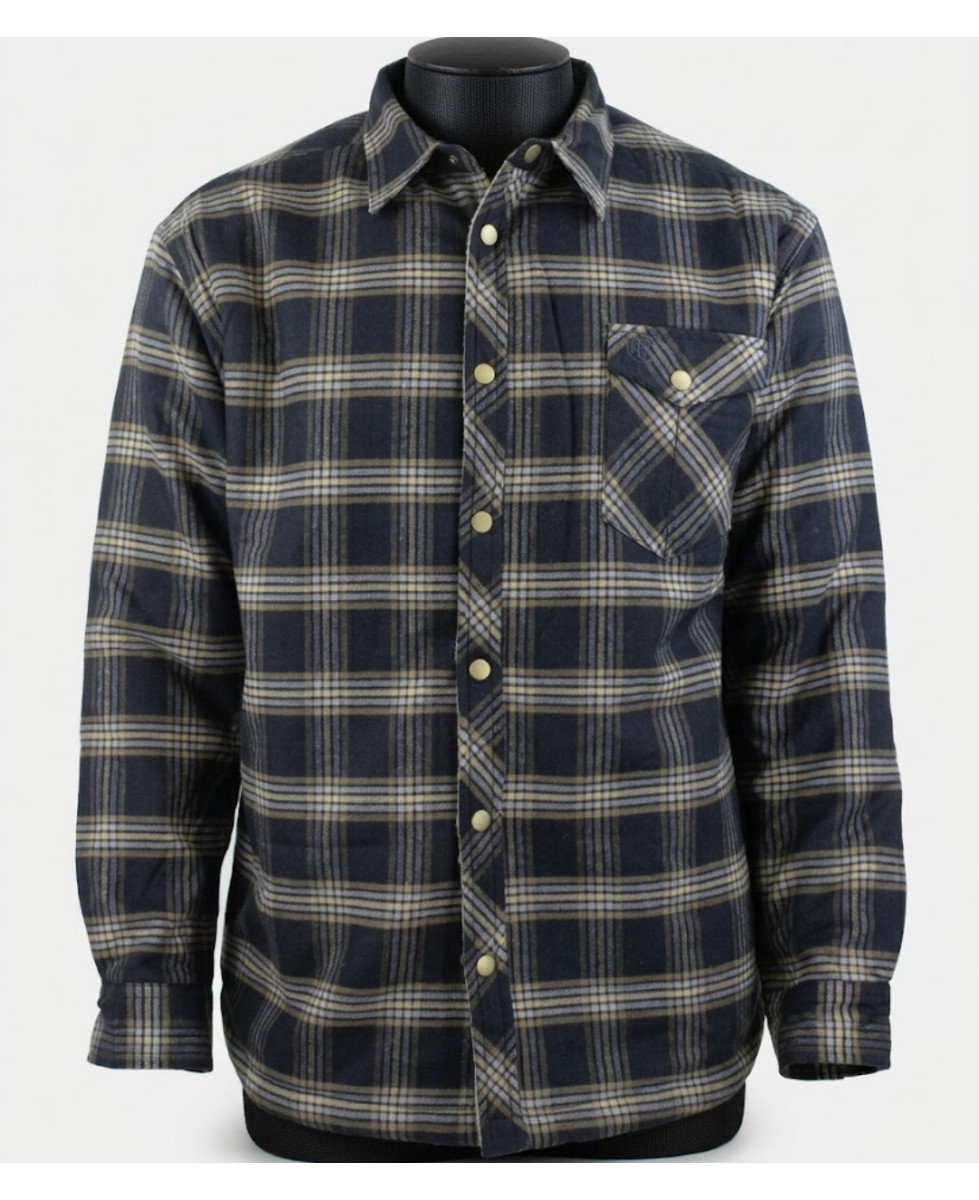 Surchemise chaude CHALLENGER BRUNO5 marron à carreaux. Doublure moutonnée et coupe confort. Profitez du déstockage de marque sur