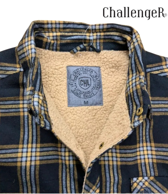 Surchemise chaude CHALLENGER BRUNO5 marron à carreaux. Doublure moutonnée et coupe confort. Profitez du déstockage de marque sur