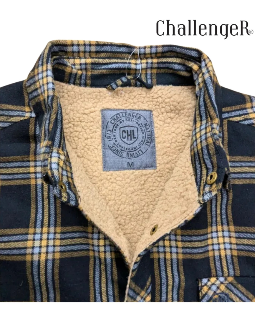 Surchemise chaude CHALLENGER BRUNO5 marron à carreaux. Doublure moutonnée et coupe confort. Profitez du déstockage de marque sur