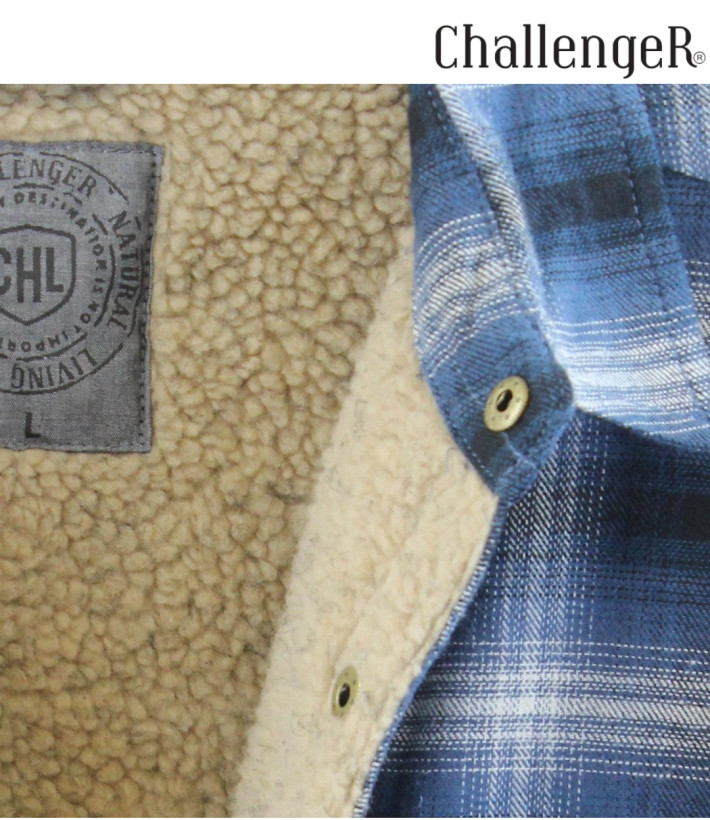 CHALLENGER BRUNO6 — Surchemise flanelle bleu chaude