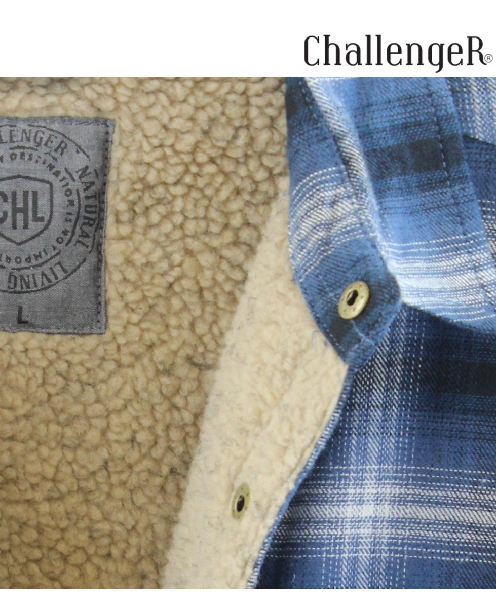 CHALLENGER BRUNO6 — Surchemise flanelle bleu chaude