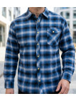 CHALLENGER BRUNO6 surchemise flanelle bleu doublure moutonnée