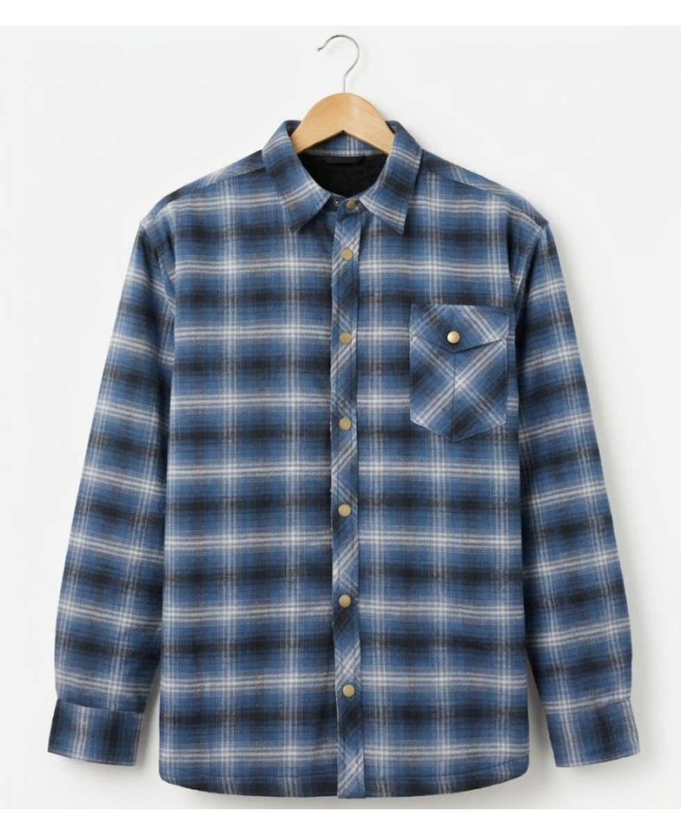 CHALLENGER BRUNO6 — Surchemise flanelle bleu chaude