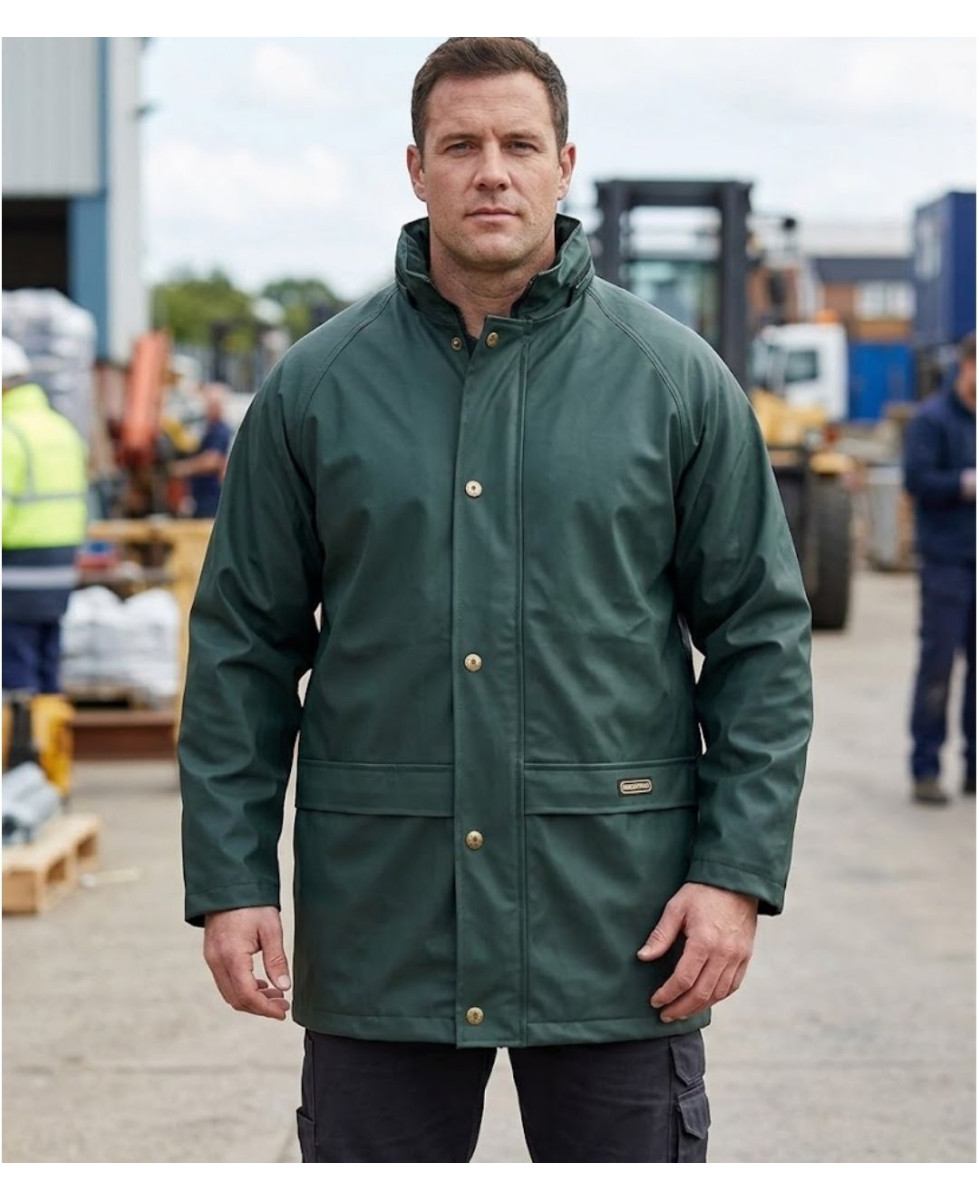 PLUIE E0134 — Coupe-vent homme vert imperméable polaire