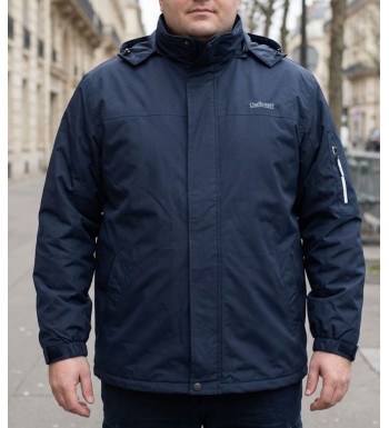 Coupe-vent déperlant homme bleu marine CHALLENGER JAKARTA1 avec col montant et poche bras zippée