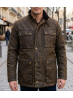 Parka matelassée pour homme marron WINCHESTER NEVERM en coton enduit avec col en velours
