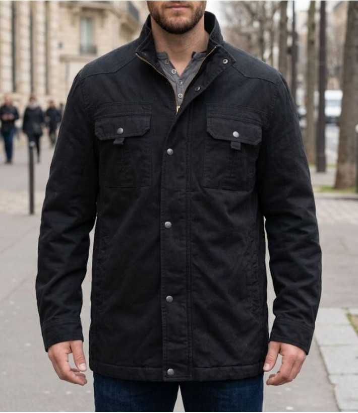 Parka matelassée pour homme noire WINCHESTER NATION1N avec poches à rabat