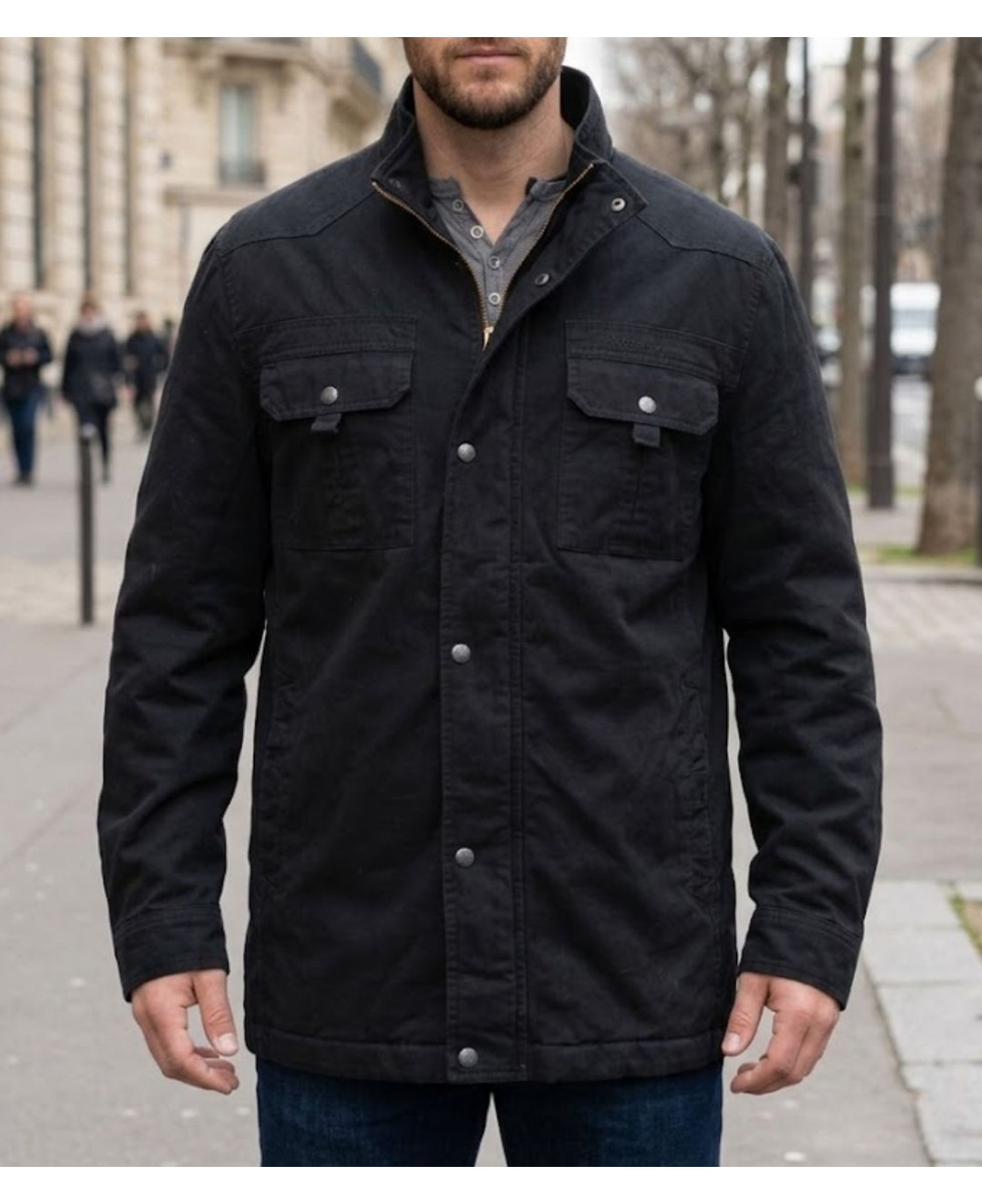 Parka matelassée pour homme noire WINCHESTER NATION1N avec poches à rabat