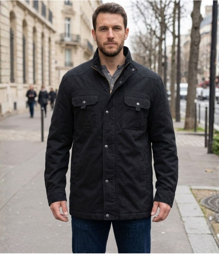 WINCHESTER NATION1N — Parka homme noire chaude matelassée