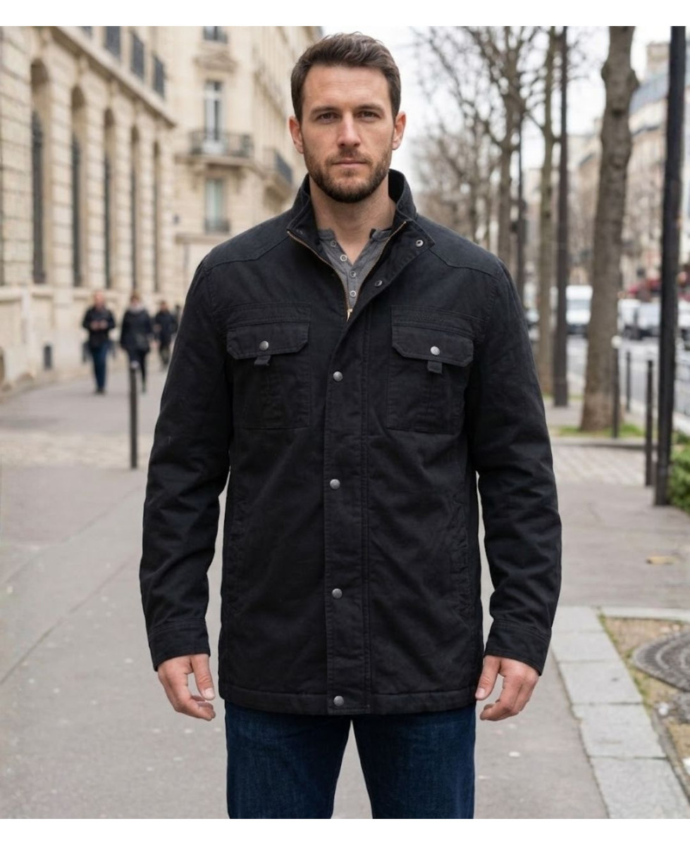 WINCHESTER NATION1N — Parka homme noire chaude matelassée
