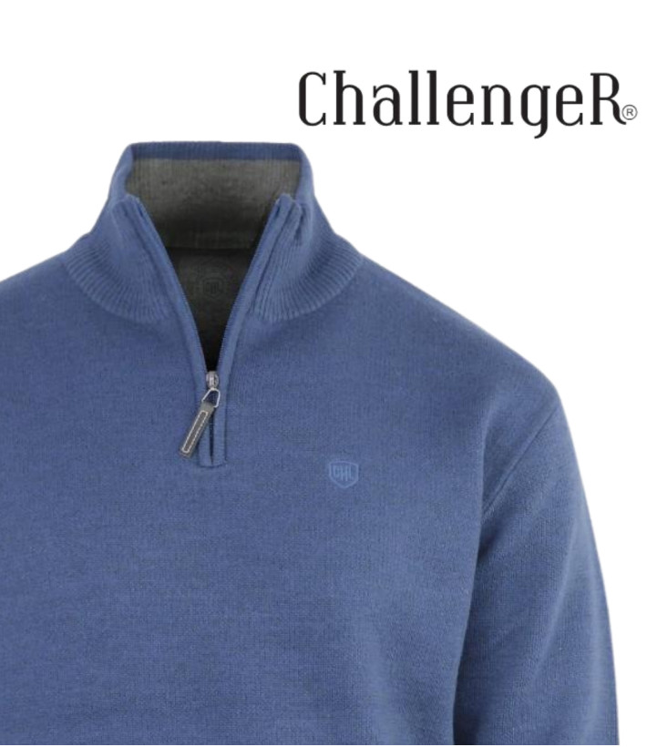 CHALLENGER PYLONE1 — Pull zippé marine col montant