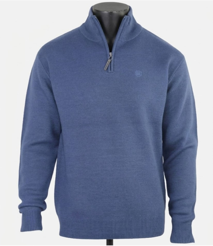 CHALLENGER PYLONE1 — Pull zippé marine col montant