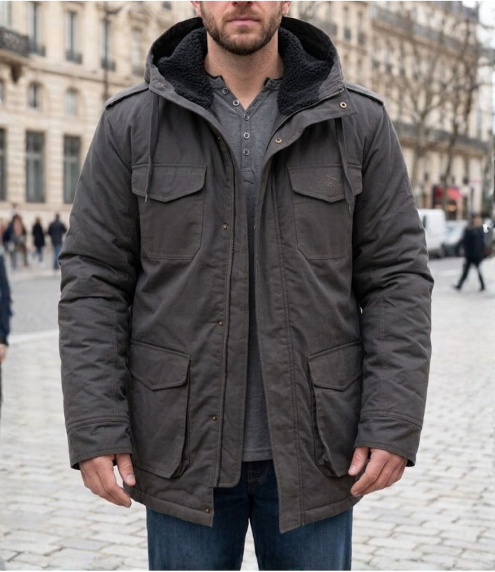 WINCHESTER NETWORK1G — Parka homme grise chaude matelassée