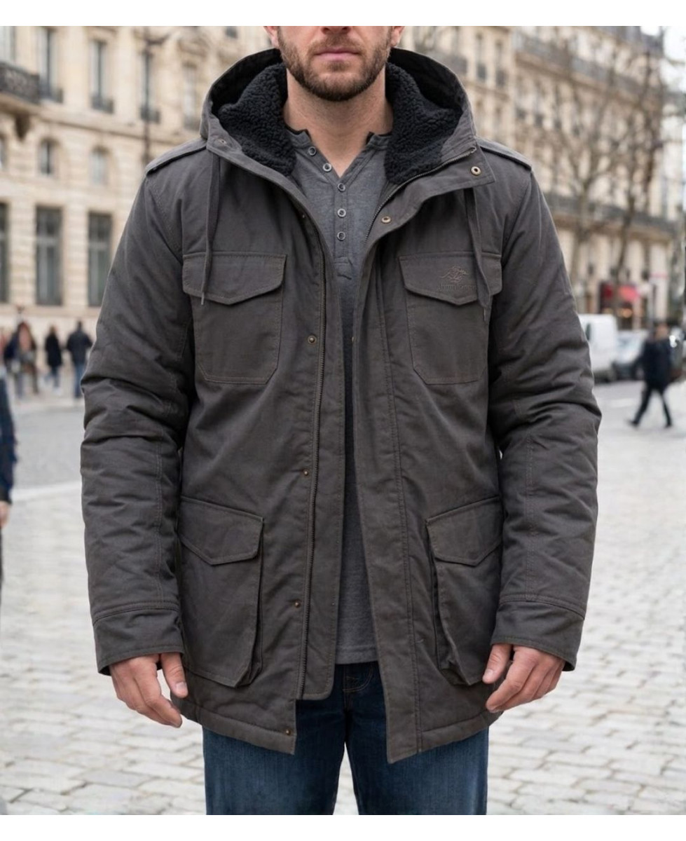 WINCHESTER NETWORK1G — Parka homme grise chaude matelassée