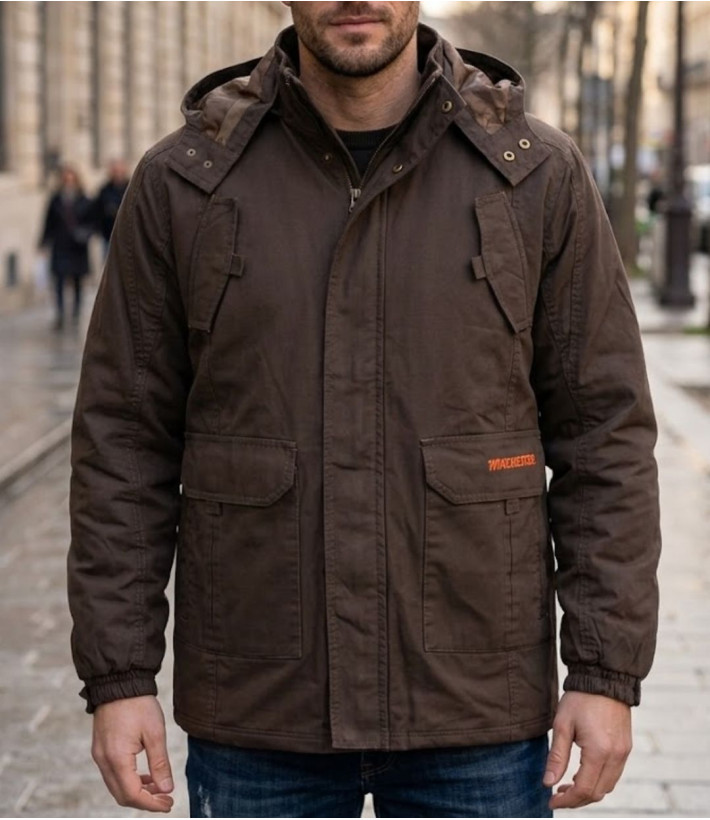 Parka matelassée pour homme marron WINCHESTER NUMBERM avec capuche amovible