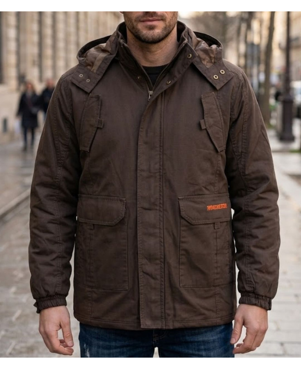 Parka matelassée pour homme marron WINCHESTER NUMBERM avec capuche amovible