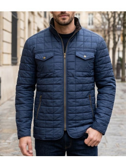 Blouson matelassé pour homme bleu WINCHESTER JUDE2 avec col montant