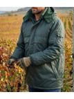 Parka imperméable pour homme kaki SEDETEX VIGNE doublée polaire avec capuche amovible