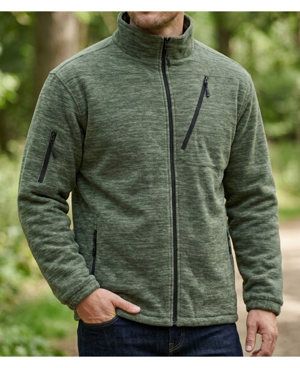 CHALLENGER CALGARY3 veste polaire doublée matelassée kaki chiné homme