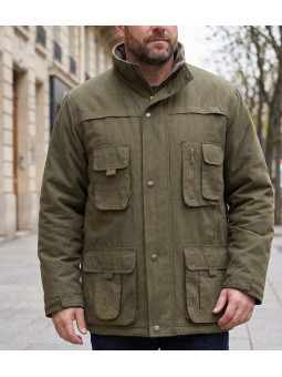 Veste de chasse homme marron doublée polaire LEDERTYS GENTLEMAN