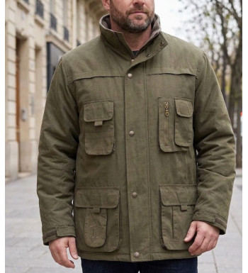 Veste de chasse homme marron doublée polaire LEDERTYS GENTLEMAN