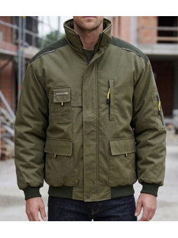 Blouson de travail homme kaki et jaune TERRATREND 6656KJ