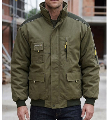 Blouson de travail homme kaki et jaune TERRATREND 6656KJ