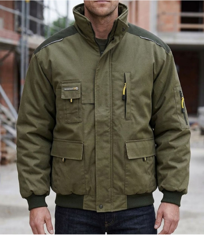 Blouson de travail homme kaki et jaune TERRATREND 6656KJ