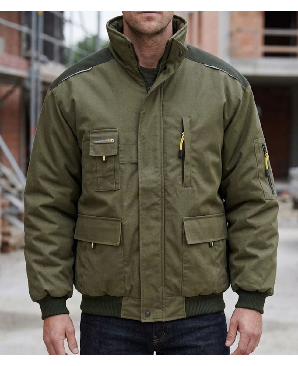 Blouson de travail homme kaki et jaune TERRATREND 6656KJ
