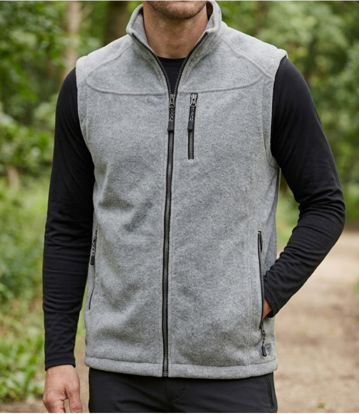 CHALLENGER CHAMBERY4 gilet sans manches polaire gris chiné homme