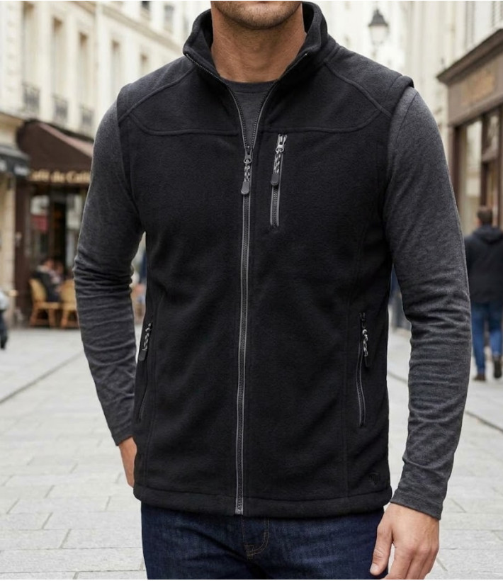 CHALLENGER CHAMBERY3 gilet sans manches polaire noir homme