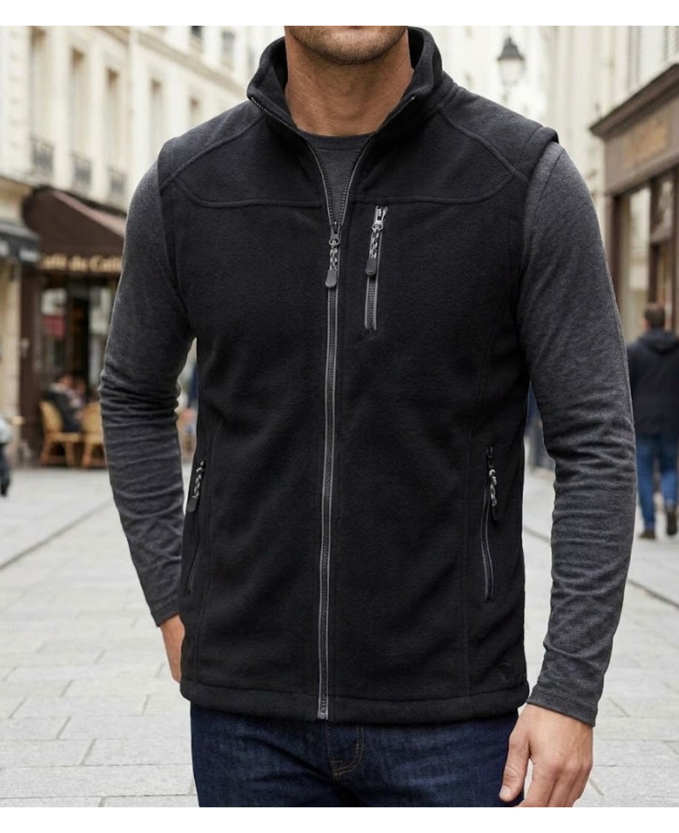 CHALLENGER CHAMBERY3 gilet sans manches polaire noir homme