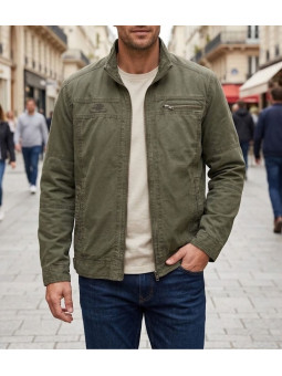 Blouson zippé homme gris 100% coton WINCHESTER BRYAN1