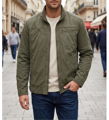 Blouson zippé homme gris 100% coton WINCHESTER BRYAN1