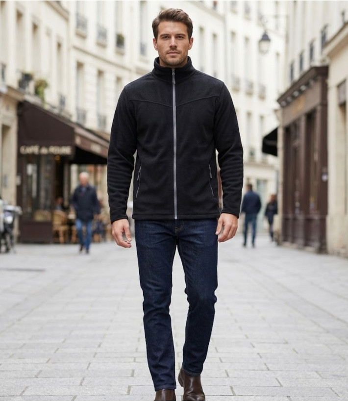 CHALLENGER CHAMONIX1 — Veste polaire zippée noir