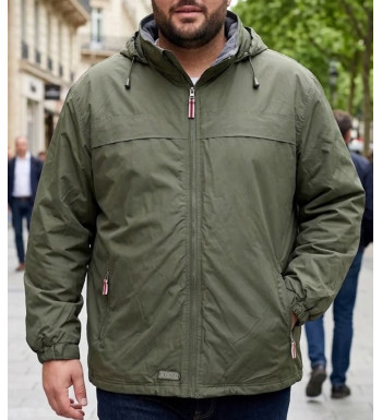 Blouson zippé grande taille homme kaki K-DRAN KH0070K