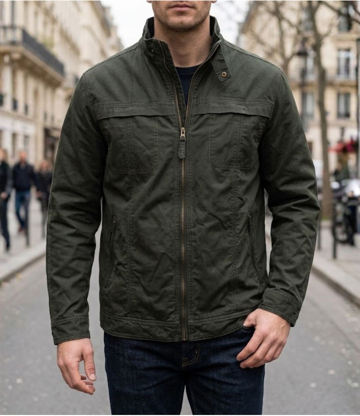 Winchester WE1294K — Blouson zippé kaki respirant en coton