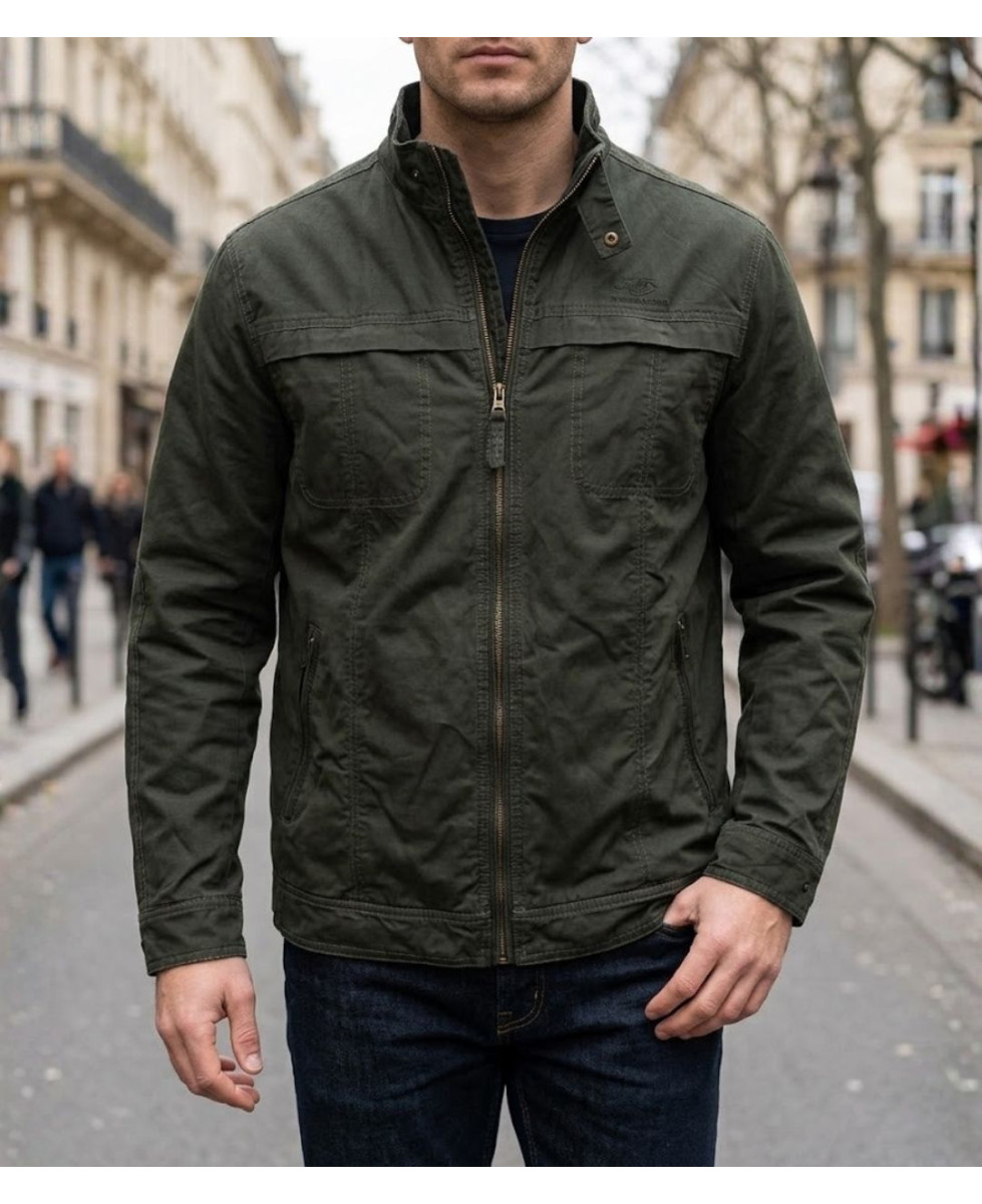 Winchester WE1294K — Blouson zippé kaki respirant en coton
