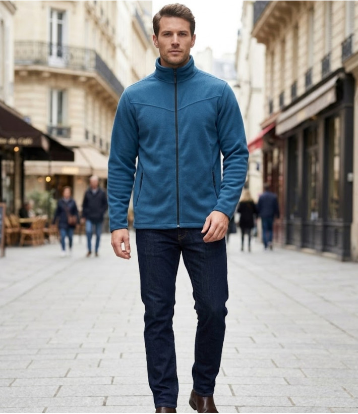CHALLENGER CHAMONIX4 — Veste polaire zippée bleu