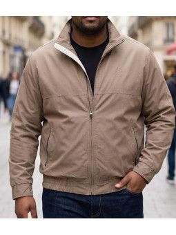 Blouson zippé homme beige 100% coton WINCHESTER JONAS1B